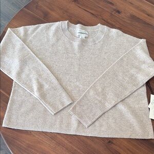 100% 2-ply cashmere Beige Sweater, size L, new